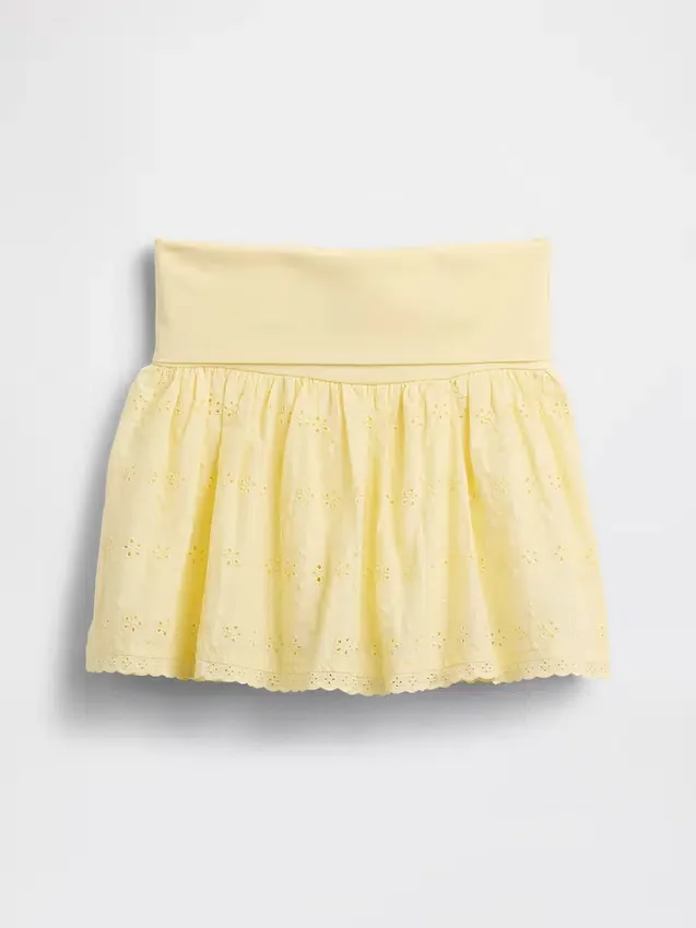 Dětská skort s očky a přeloženým pasem