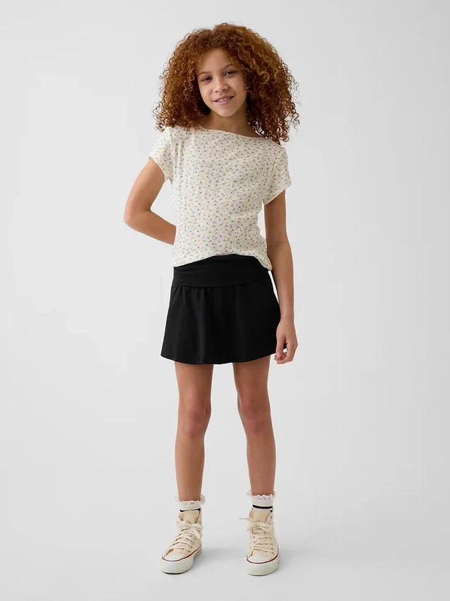 Dětská skort s přeloženým pasem