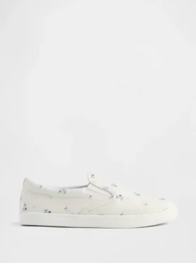 Dětské slip-on tenisky s květinovým vzorem