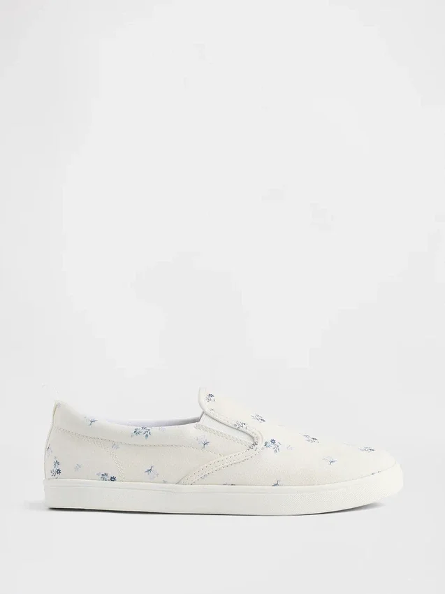 Dětské slip-on tenisky s květinovým vzorem