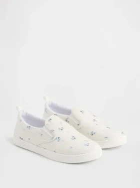 Dětské slip-on tenisky s květinovým vzorem
