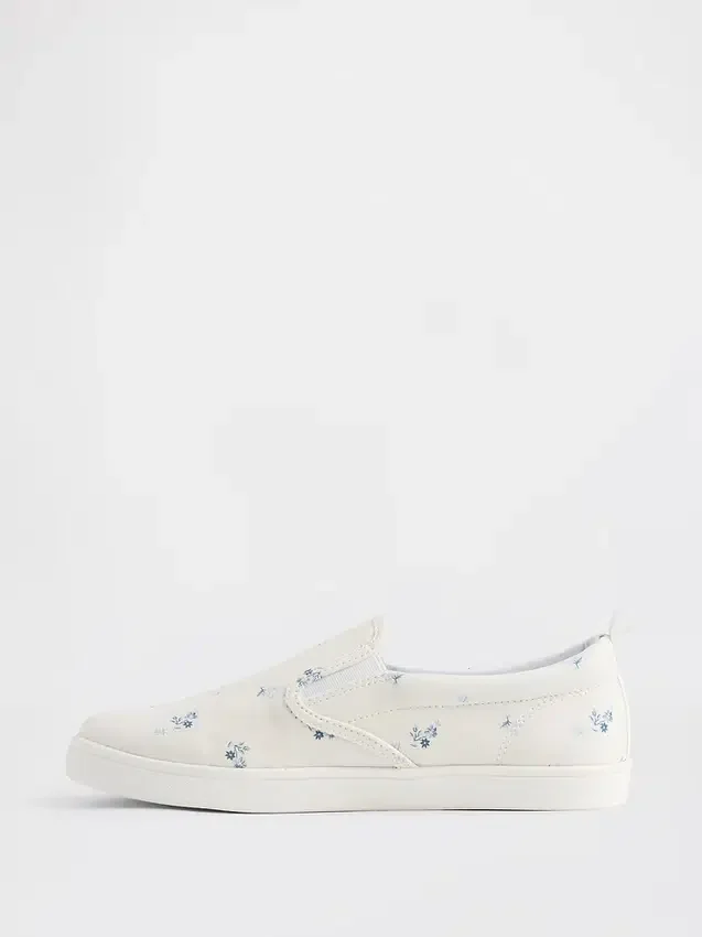 Dětské slip-on tenisky s květinovým vzorem