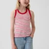 Dětské tílko s výstřihem do U z žebrovaného úpletu