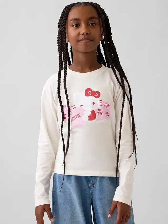 Dětské tričko Hello Kitty s potiskem v oversized střihu