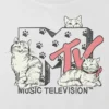 Dětské tričko MTV Cats s potiskem, volný střih, zkrácené