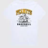 Dětské tričko Peanuts s krátkými rukávy a šortky s baseballovým potiskem