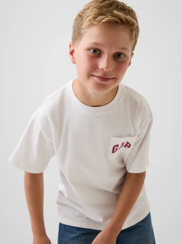 Dětské tričko s Gap Logo z těžké bavlny v volném střihu