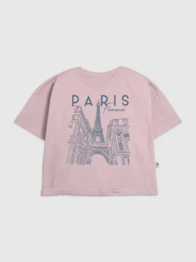 Dětské tričko s grafickým motivem Paris Line Art