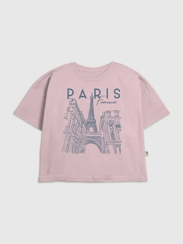 Dětské tričko s grafickým motivem Paris Line Art