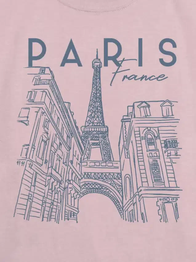 Dětské tričko s grafickým motivem Paris Line Art