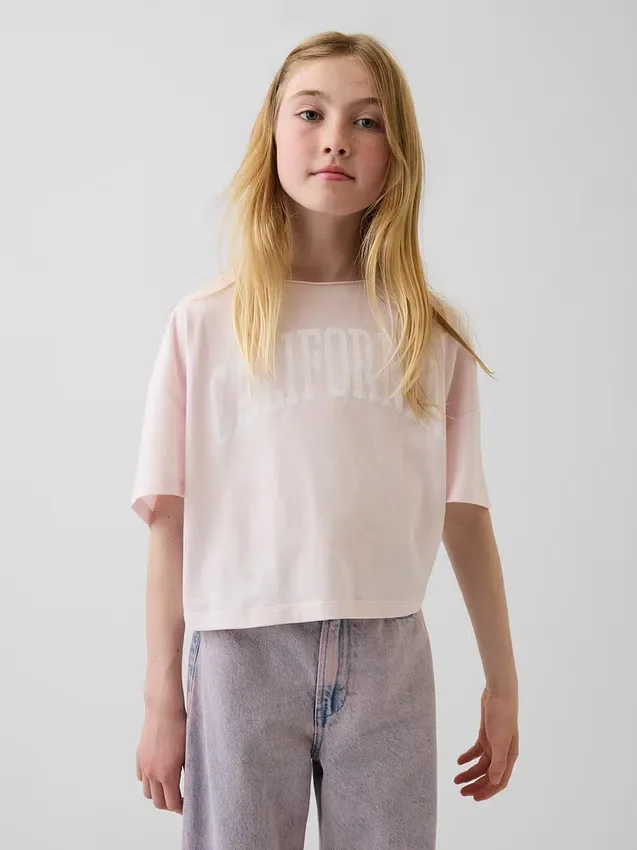 Dětské tričko s širokým výstřihem v oversized střihu