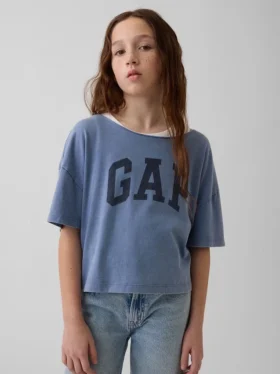 Dětské tričko s širokým výstřihem v oversized střihu