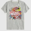 Dětské tričko s krátkým rukávem a potiskem Marvel Avengers Doodle v šortkách