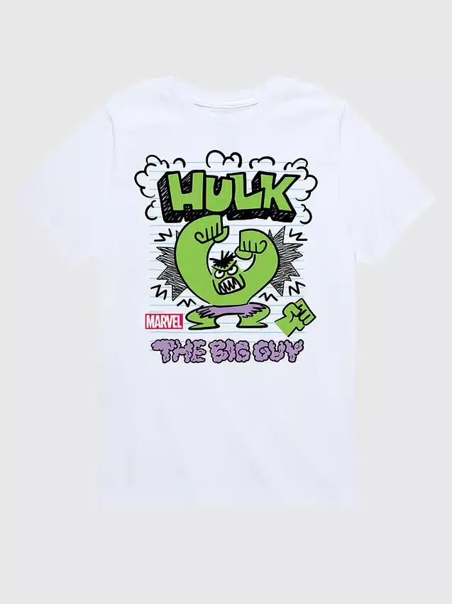 Dětské tričko s krátkým rukávem a potiskem Marvel: Neuvěřitelný Hulk ve stylu doodle