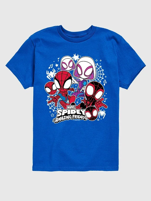 Dětské tričko s krátkým rukávem a potiskem Marvel Spidey a přátelé