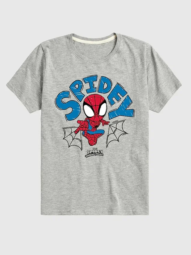 Dětské tričko s krátkým rukávem a potiskem Marvel Spidey Doodle v šortkách