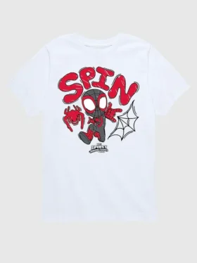 Dětské tričko s krátkým rukávem a potiskem Marvel Spin Doodle v šortkách