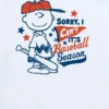 Dětské tričko s krátkým rukávem Peanuts Charlie Brown „Sorry I Can’t“ s motivem baseballové sezóny v šortkách