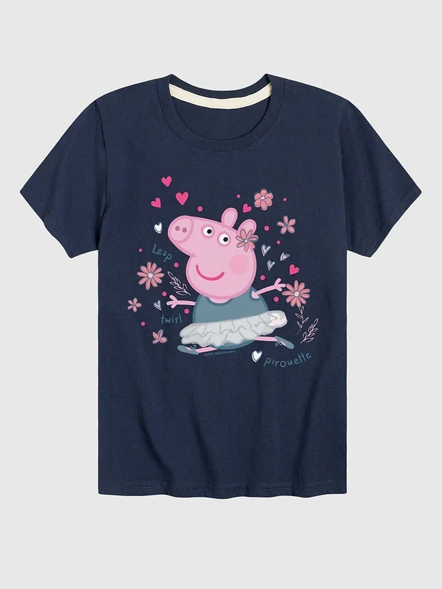 Dětské tričko s krátkým rukávem Peppa Pig Ballet Peppa v šortkách