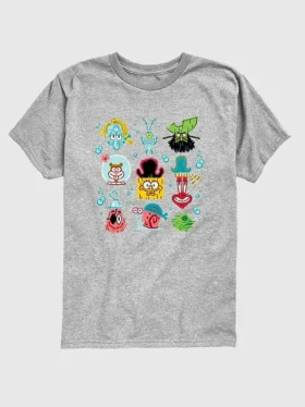 Dětské tričko s krátkým rukávem „The SpongeBob Movie: Search for SquarePants“ s mřížkovým vzorem v šortkách
