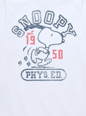 Dětské tričko s krátkými šortkami Peanuts Snoopy Phys Ed