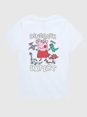 Dětské tričko s krátkými rukávy a potiskem „Peppa Pig Dinosaur Expert“