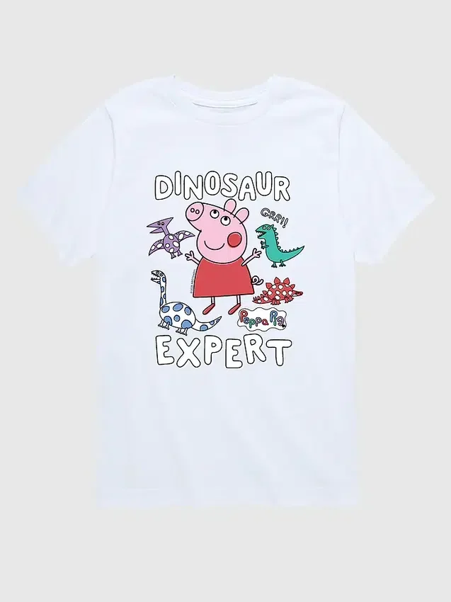 Dětské tričko s krátkými rukávy a potiskem „Peppa Pig Dinosaur Expert“