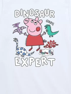 Dětské tričko s krátkými rukávy a potiskem „Peppa Pig Dinosaur Expert“