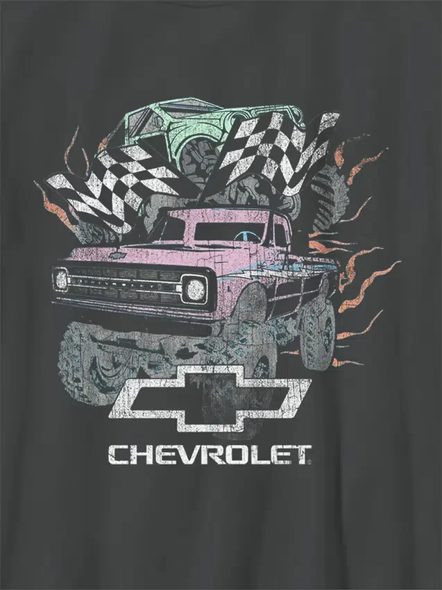 Dětské tričko s nadměrným potiskem „General Motors Pastel Trucks“