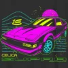 Dětské tričko s neonovým potiskem Toyota Supra