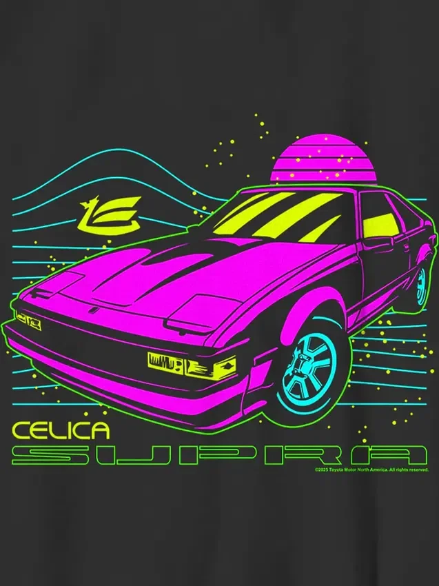 Dětské tričko s neonovým potiskem Toyota Supra
