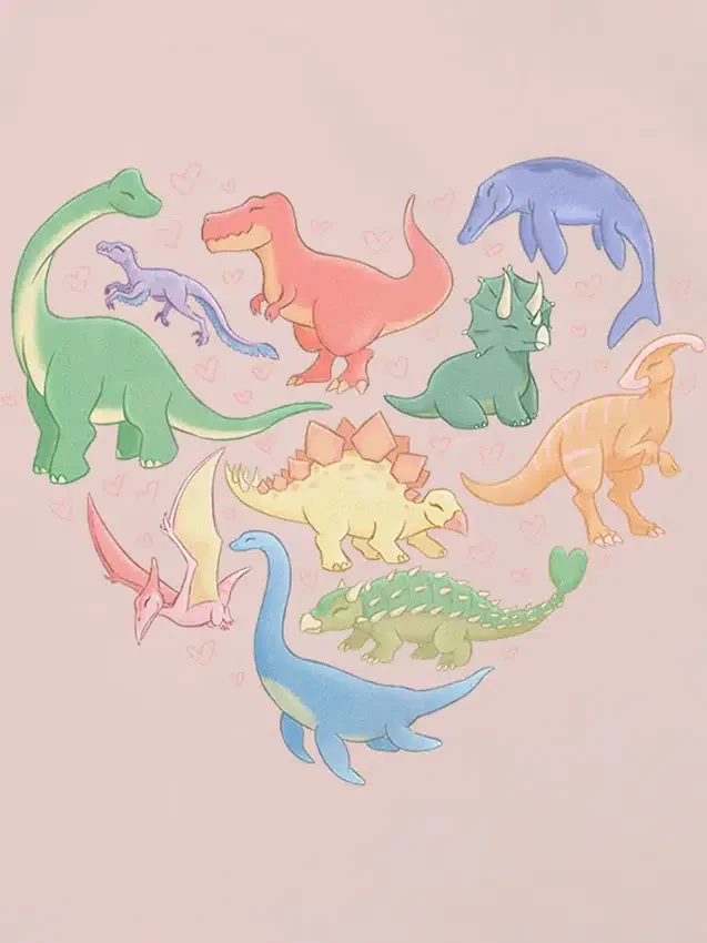 Dětské tričko s potiskem Dino Hearts