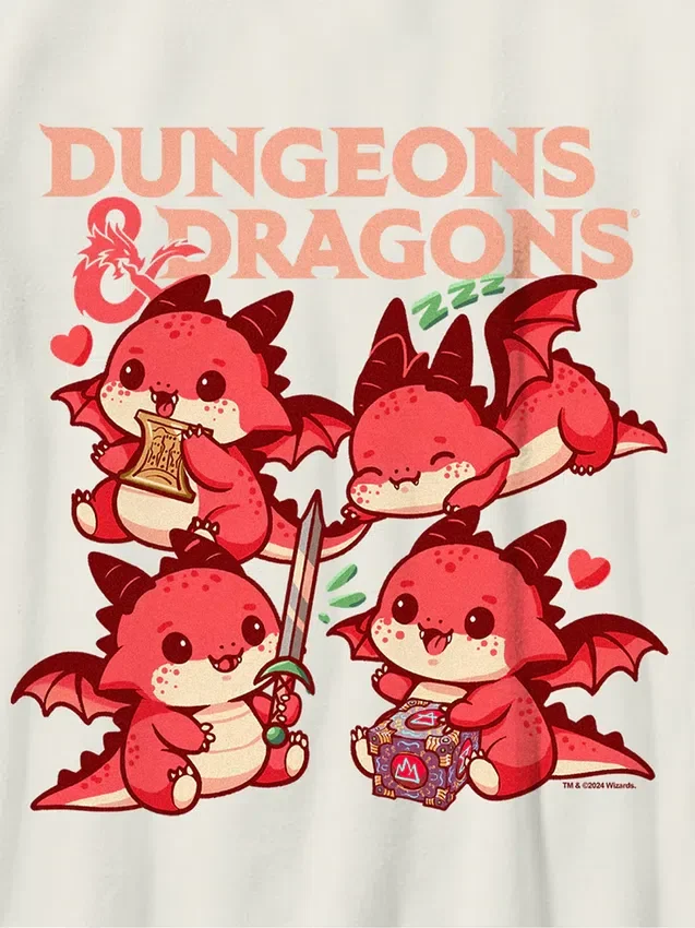 Dětské tričko s potiskem „Dungeons and Dragons Chibi“
