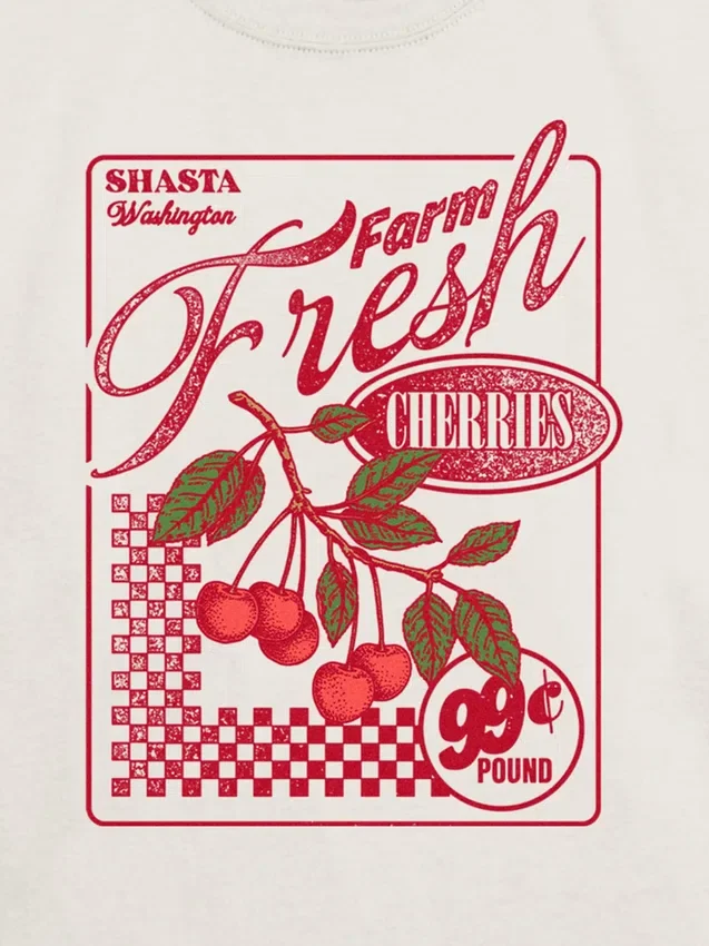 Dětské tričko s potiskem Farm Fresh Cherries