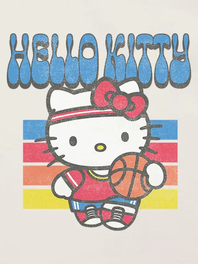 Dětské tričko s potiskem Hello Kitty a basketbalovým motivem