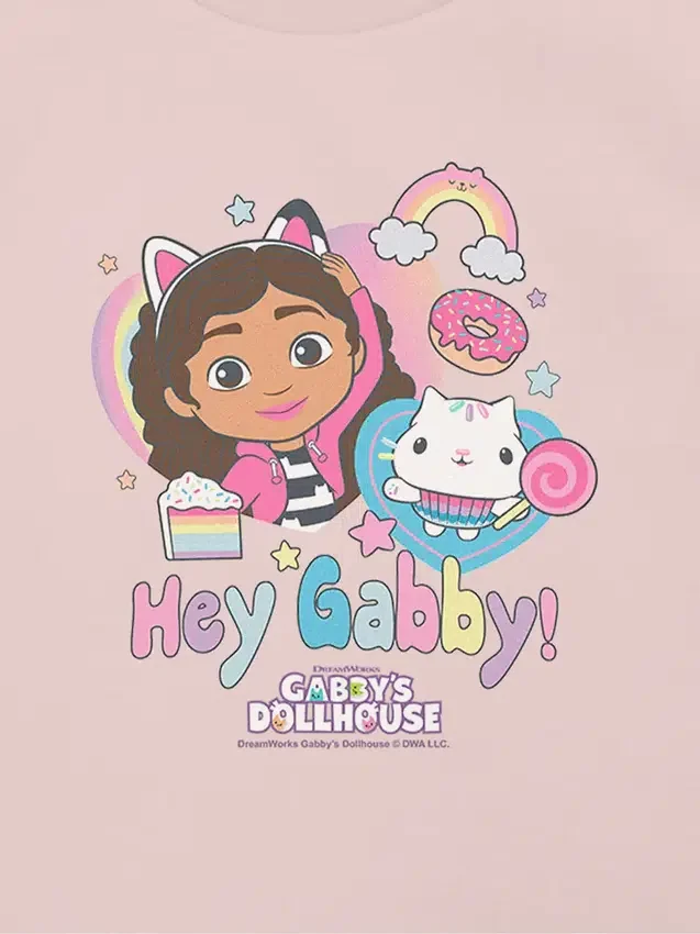 Dětské tričko s potiskem „Hey Gabby“ z řady Gabbys Dollhouse