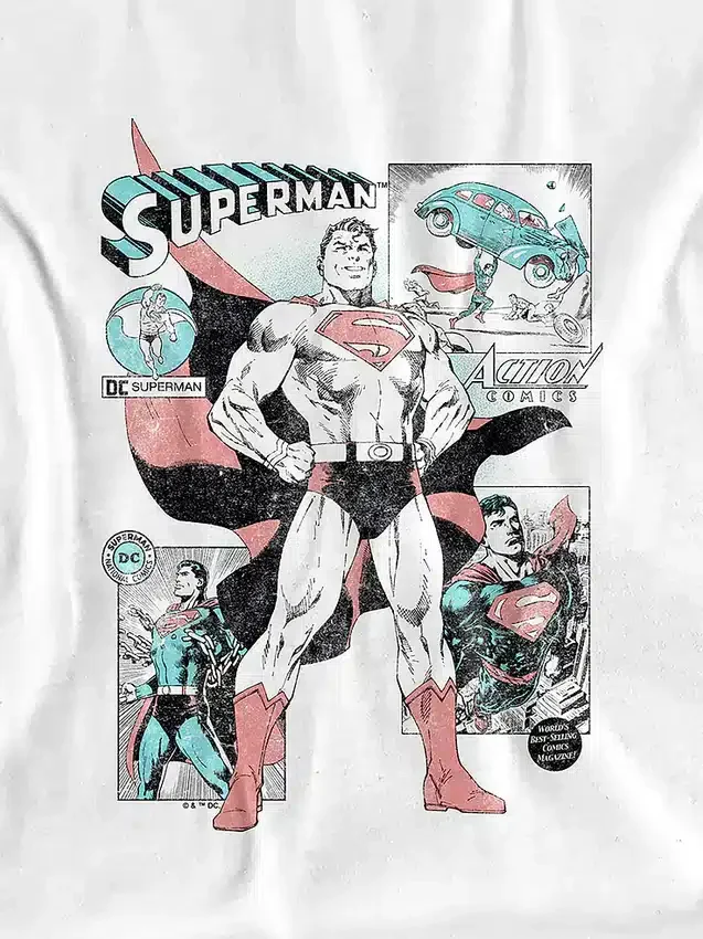 Dětské tričko s potiskem komiksových panelů Supermana