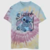 Dětské tričko s potiskem Lilo a Stitch v tie-dye stylu