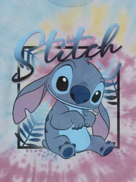 Dětské tričko s potiskem Lilo a Stitch v tie-dye stylu