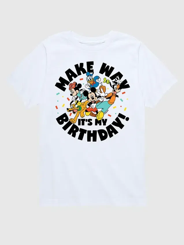 Dětské tričko s potiskem „Make Way, It’s My Birthday“ od Disney