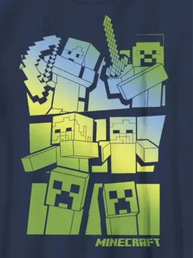 Dětské tričko s potiskem Minecraft: Steve a Alex proti mobům
