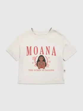 Dětské tričko s potiskem Moana ve stylu „Collegiate“
