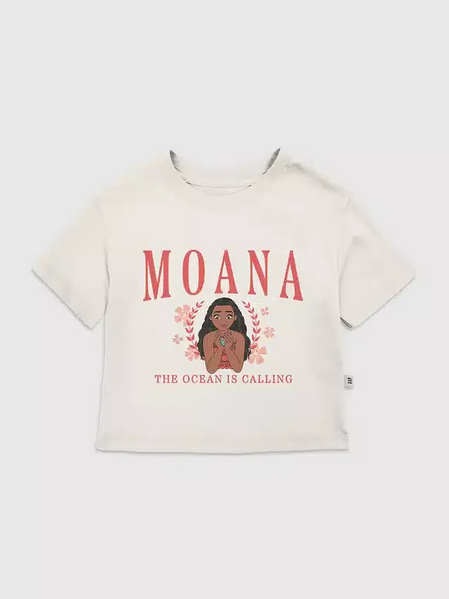 Dětské tričko s potiskem Moana ve stylu „Collegiate“