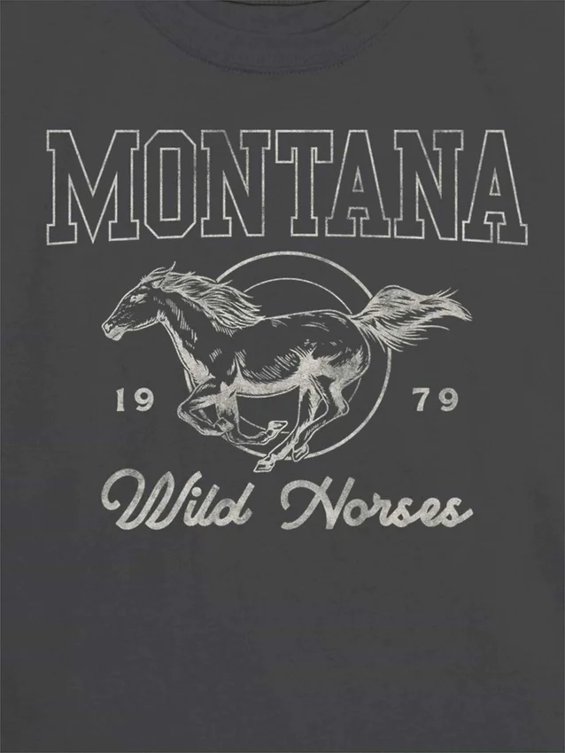 Dětské tričko s potiskem „Montana Wild Horse“