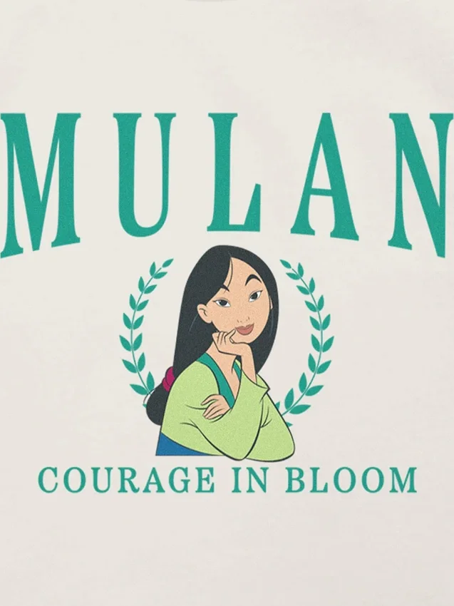 Dětské tričko s potiskem Mulan v univerzitním stylu