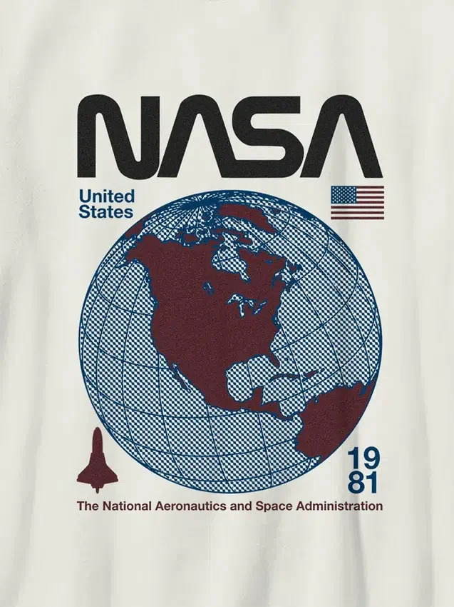 Dětské tričko s potiskem NASA Retro Globe