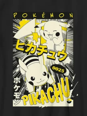 Dětské tričko s potiskem Pikachu z mangy Pokémon
