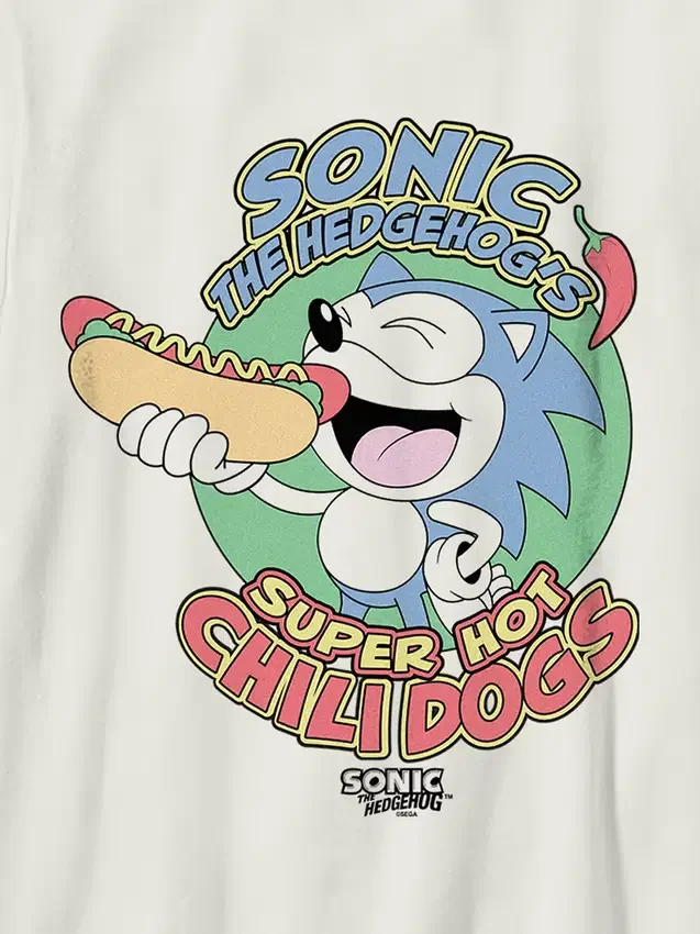 Dětské tričko s potiskem „Sonic the Hedgehog Chilidogs“