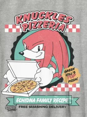 Dětské tričko s potiskem Sonic the Hedgehog: Knuckles a pizza