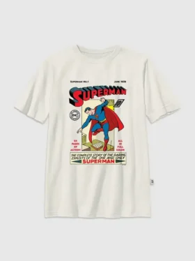 Dětské tričko s potiskem Supermana ve stylu vintage komiksu